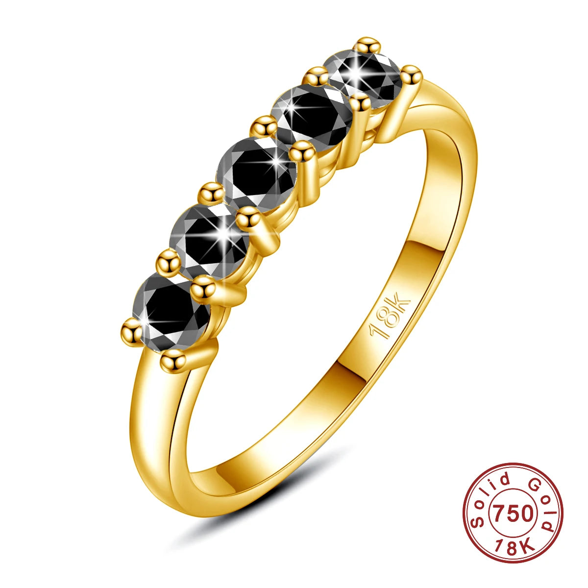 18K Gold & Moissanite Half Eternity Band