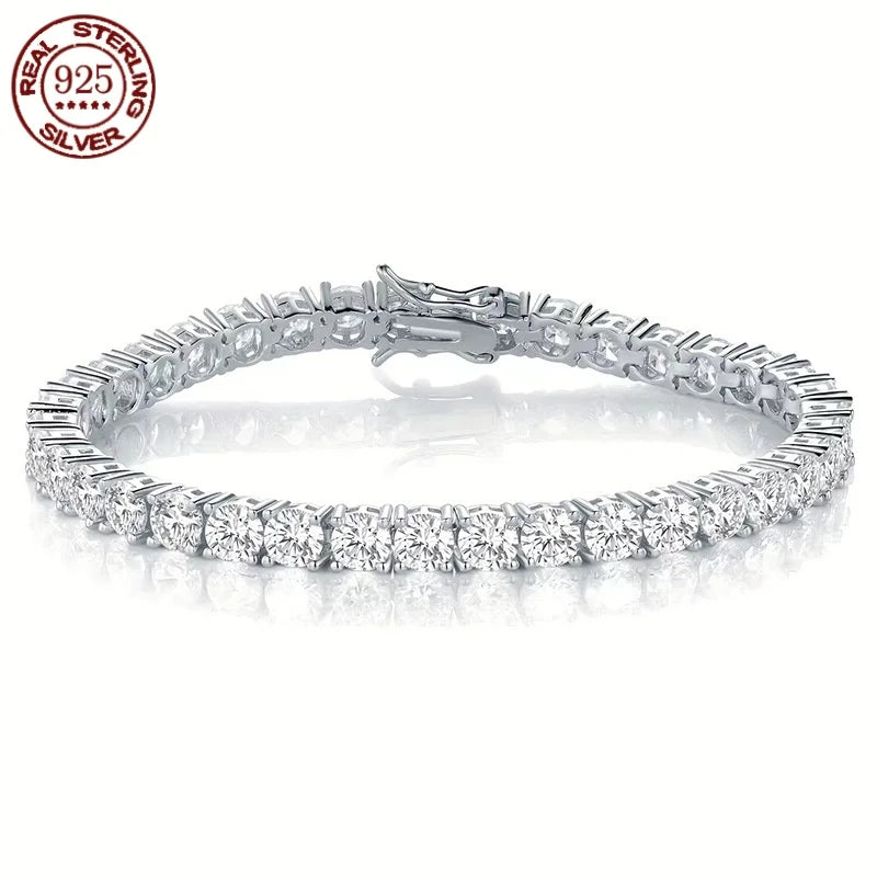 The Classic 925 Sterling Silver Moissanite Tennis Bracelet