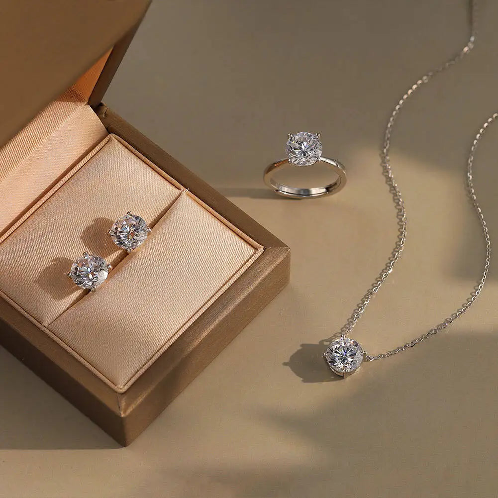 Moissanite 0.5 - 5CT Woman Pendant Sier Necklace
