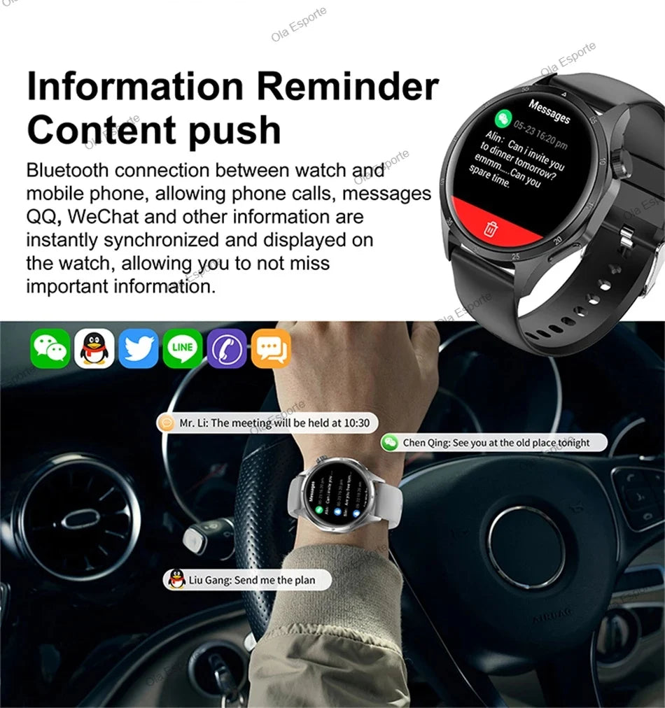 OLA ESPORTE Round Unisex Smart Watch for Android or iOS