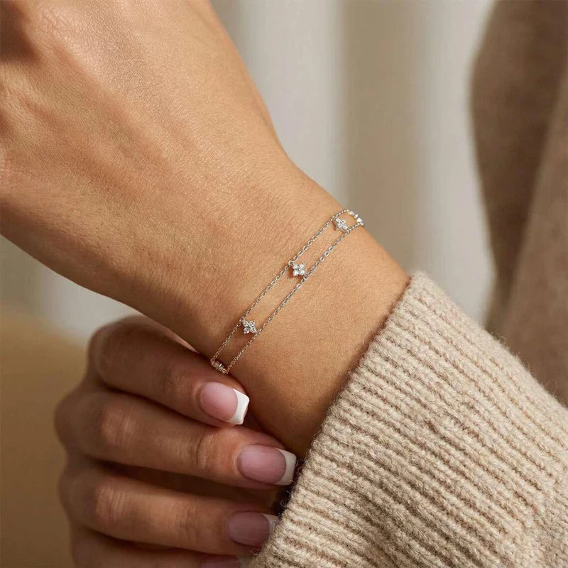 EHHAI Moissanite Clover Flower Bracelet
