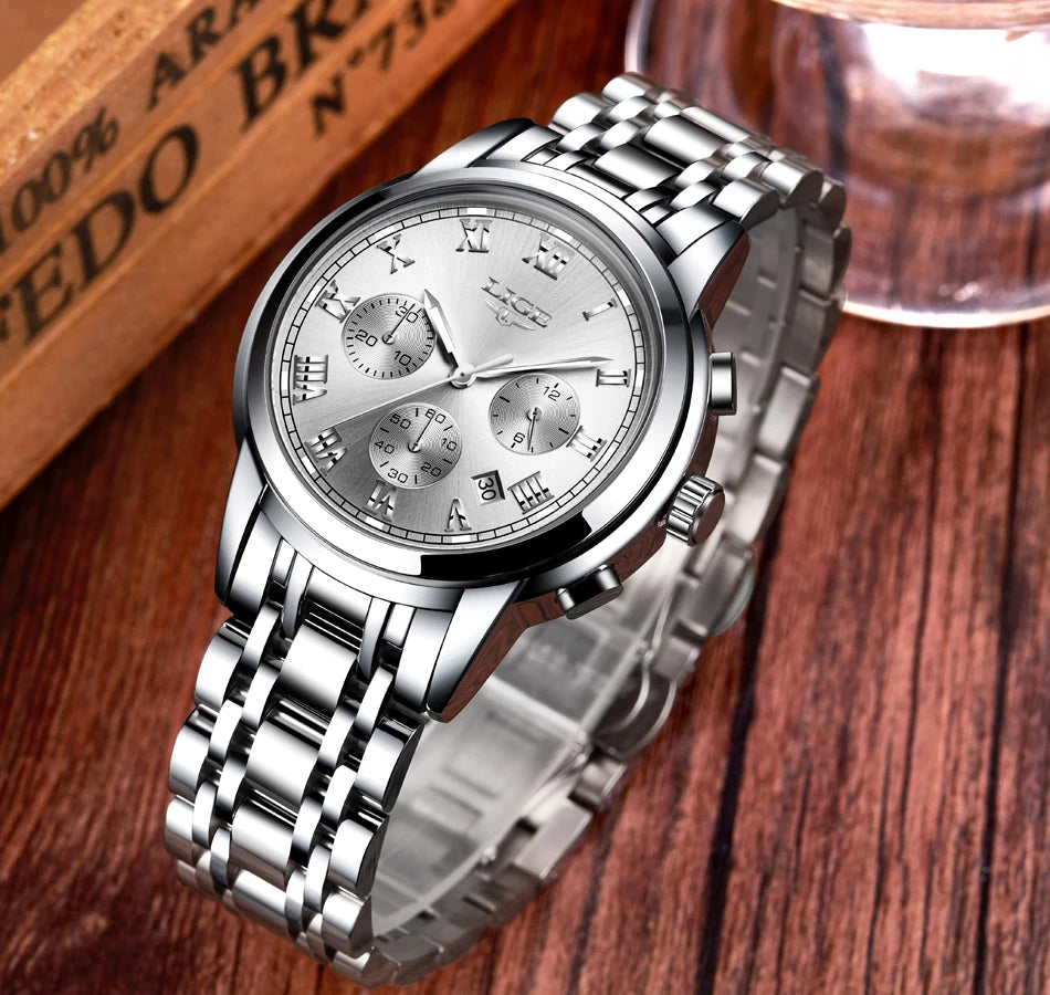 LIGE Relojes Hombre Chronograph Watch