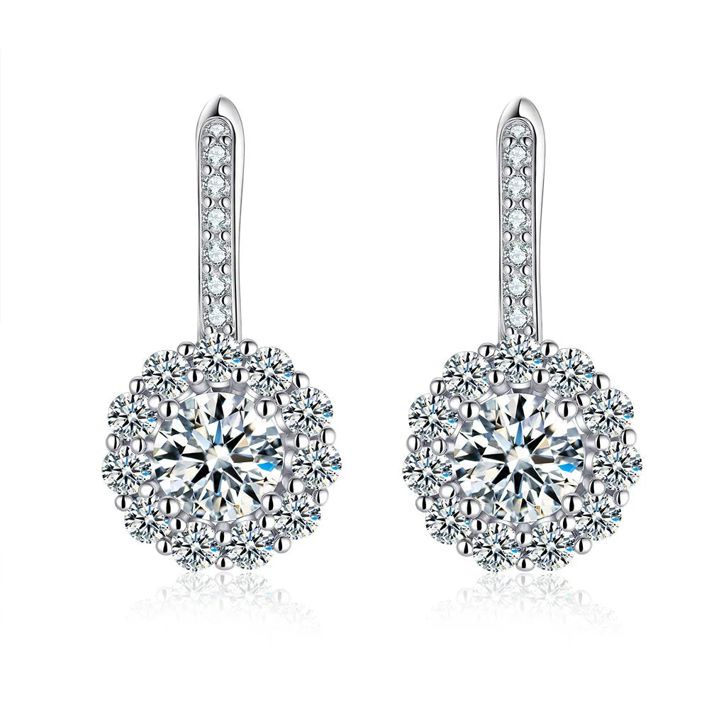 PT950 Platinum & Moissanite Hip Hop Earrings
