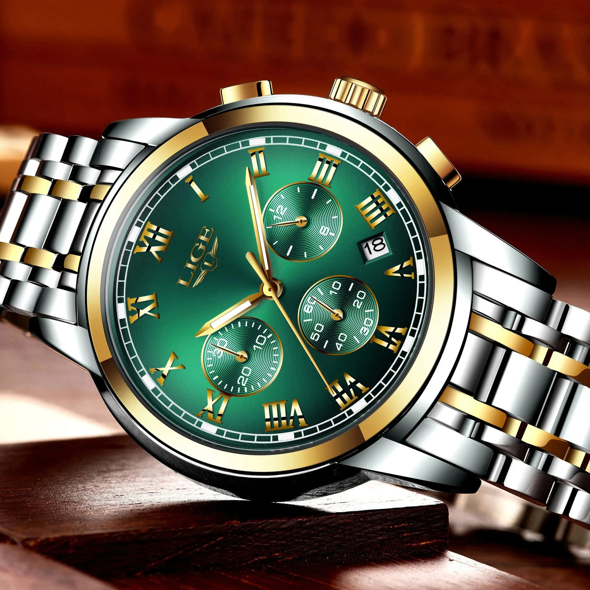 LIGE Relojes Hombre Chronograph Watch