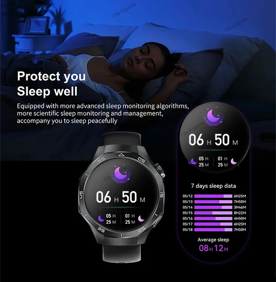 OLA ESPORTE Round Unisex Smart Watch for Android or iOS