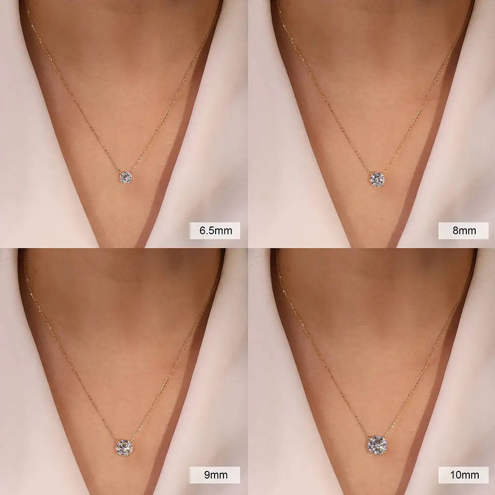 Moissanite 0.5 - 5CT Woman Pendant Sier Necklace
