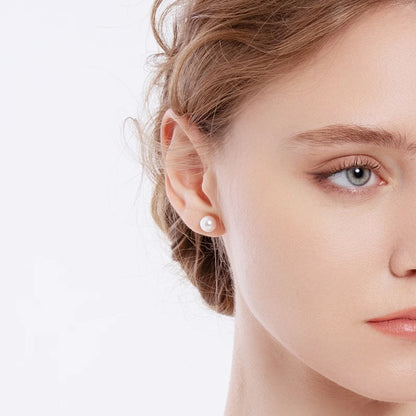 YUNLI 18K Gold Natural Freshwater Pearl Stud Earrings