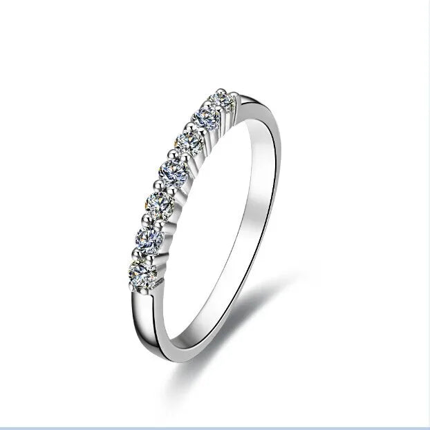 18K Gold 7 Stone Moissanite Friendship Ring