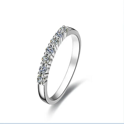 18K Gold 7 Stone Moissanite Friendship Ring