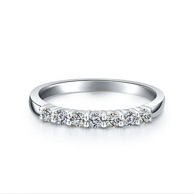 18K Gold 7 Stone Moissanite Friendship Ring