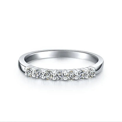 18K Gold 7 Stone Moissanite Friendship Ring