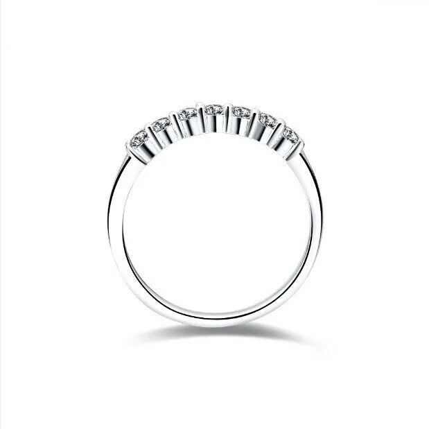 18K Gold 7 Stone Moissanite Friendship Ring