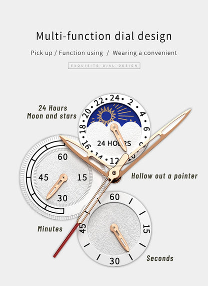 Reloj LIGE para hombre de acero inoxidable y cuero