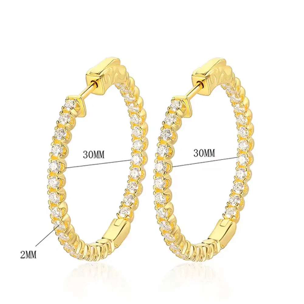 Hoop Moissanite Earrings for Women GRA Certified