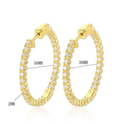 Hoop Moissanite Earrings for Women GRA Certified