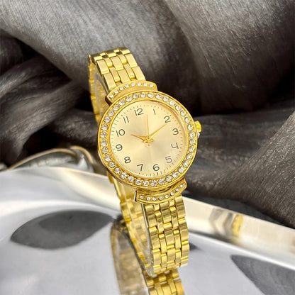 Women Curved Convex Glass Stainless Steel Watch