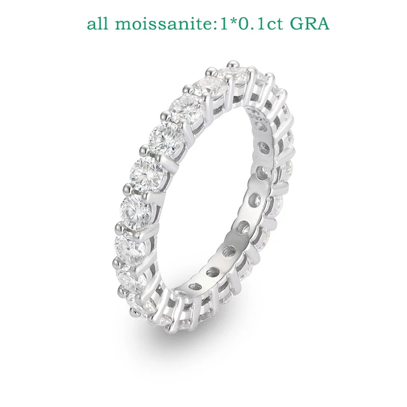 Smyoue 3mm Certified Moissanite Rings for Women Full Diamond Sparkling Bride Jewelry Wholesale 100% 925 Sterling Silver