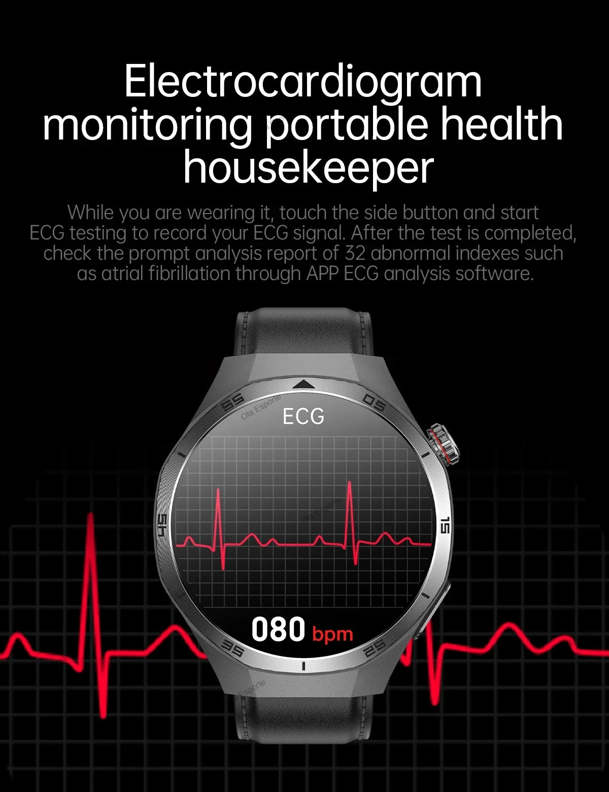 OLA ESPORTE Round Unisex Smart Watch for Android or iOS