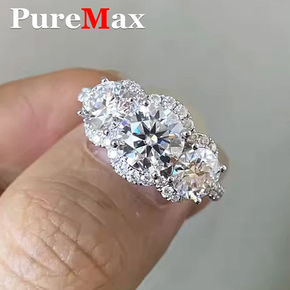 PureMax 1ct oval Certified Moissanite Rings For Woman 925 Sterling Silver Jewelry Engagement Woman&