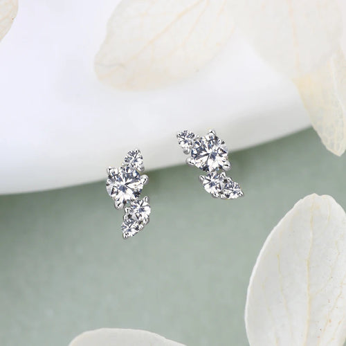 2.5mm&1.4mm&1.2mm Moissanite Earrings For Women Original 925 Sterling Silver Bling Cluster Stud Earring Delicate Charm Jewelry