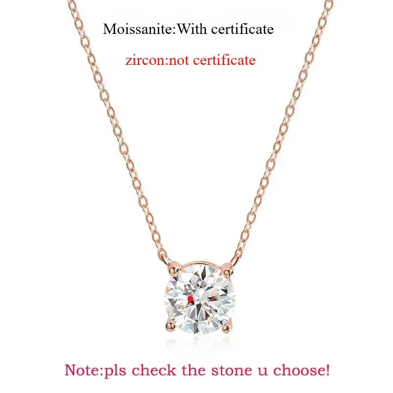 SMYOUE farbenfrohe 1–5 ct Halskette aus Roségold mit Moissanit