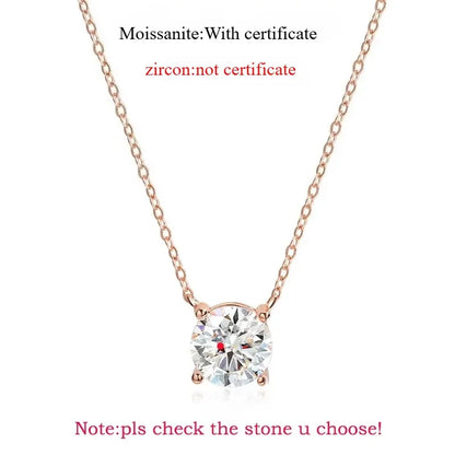 SMYOUE farbenfrohe 1–5 ct Halskette aus Roségold mit Moissanit