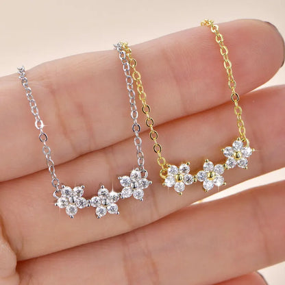 OXTAO Moissanite Earrings Pendant Necklace Set