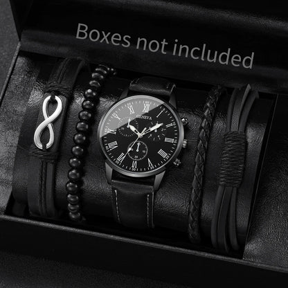 RUNERR Set Orologio da Uomo Nero