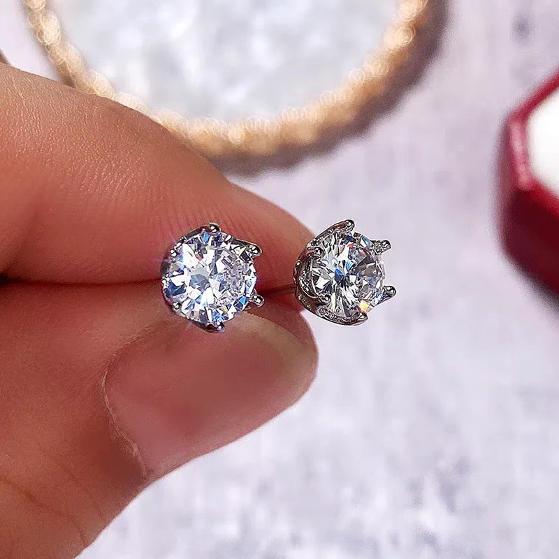 Promotion 100% Real D Color GRA Moissanite Earrings Stud With 2 Certificates VVS1 Sterling Silver For Women 18K Fine Jewelry