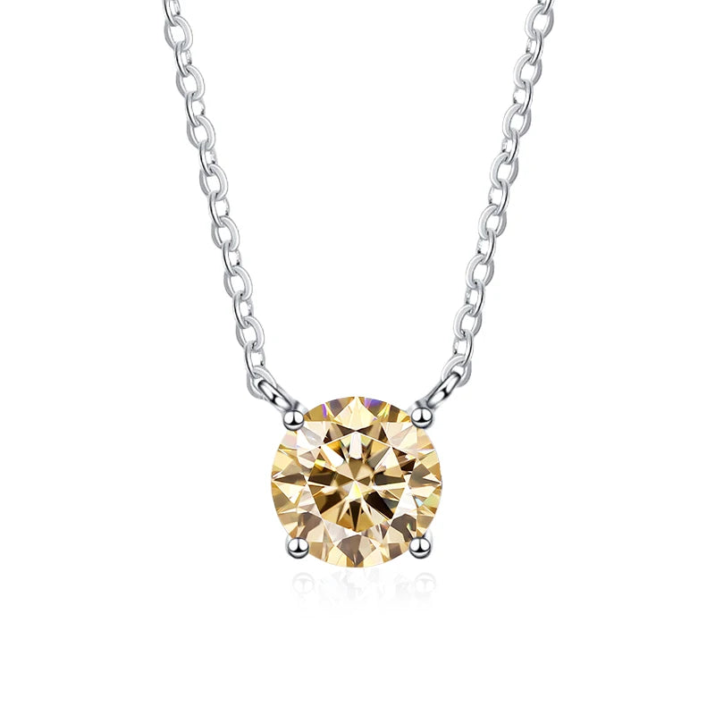 NEETIM Colorful 925 Sterling Silver &amp; Moissanite Necklace
