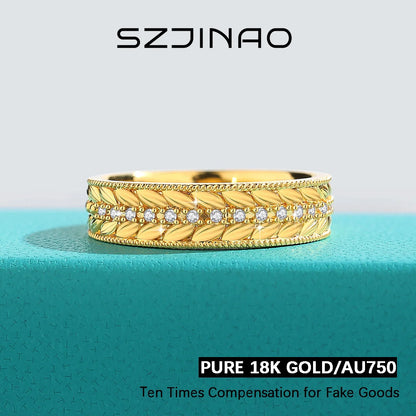 Genuine 100 18K Gold Ring AU750 