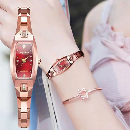 Rose Gold with Red Dial on Women&