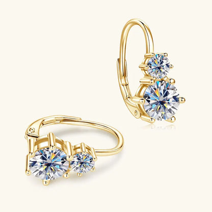 A pair of 925 silver 1.3 carat*2 moissanite earrings, simple and versatile for everyday use, autumn and winter holiday gifts