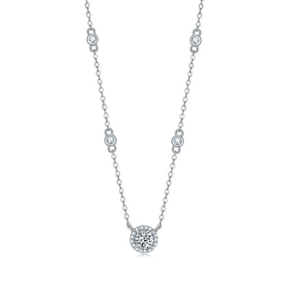 FEOBUR Sterling Silver &amp; Moissanite O-Chain Necklace