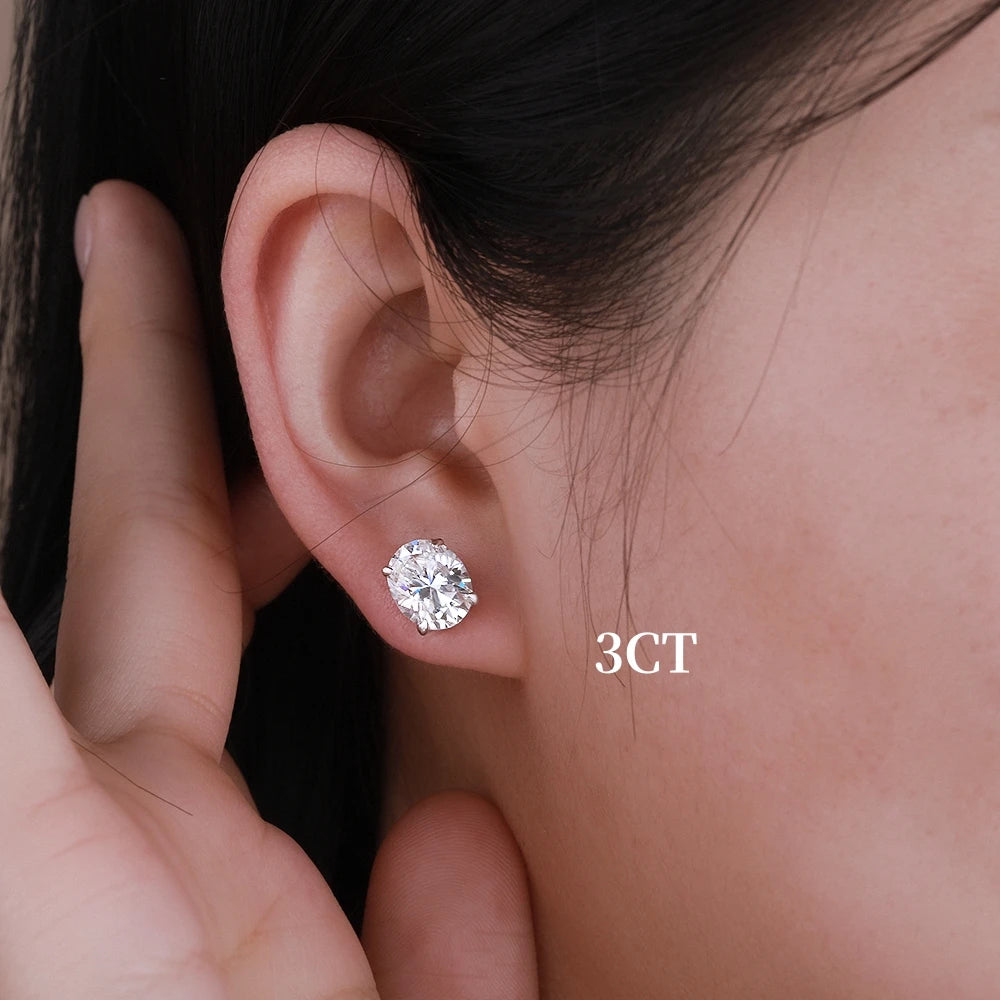 1-4CT Real Moissanite Stud Earrings For Women 925 Sterling Silver Oval Diamond Ear Stud Wedding Party Gift Jewelry GRA Certified