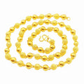 AU999 gold round bead necklace 24K real gold matte collarbone chain fashionable atmospheric and versatile men and women jewelry
