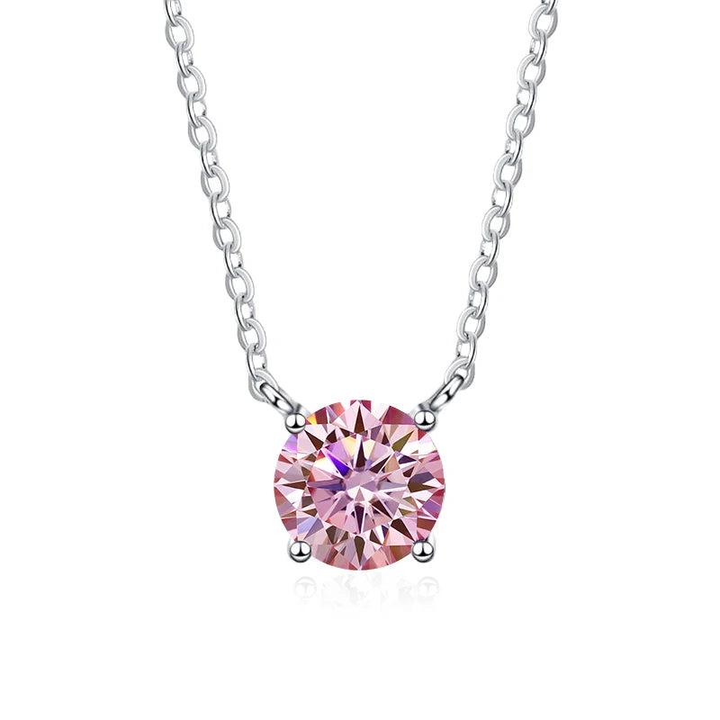 NEETIM Colorful 925 Sterling Silver &amp; Moissanite Necklace