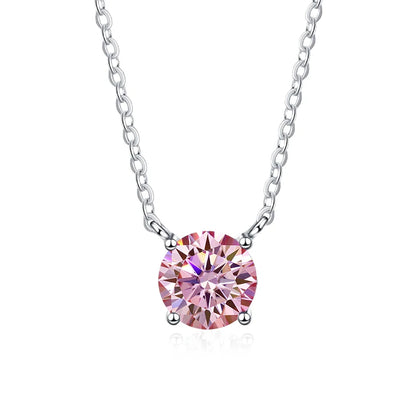 NEETIM Colorful 925 Sterling Silver &amp; Moissanite Necklace