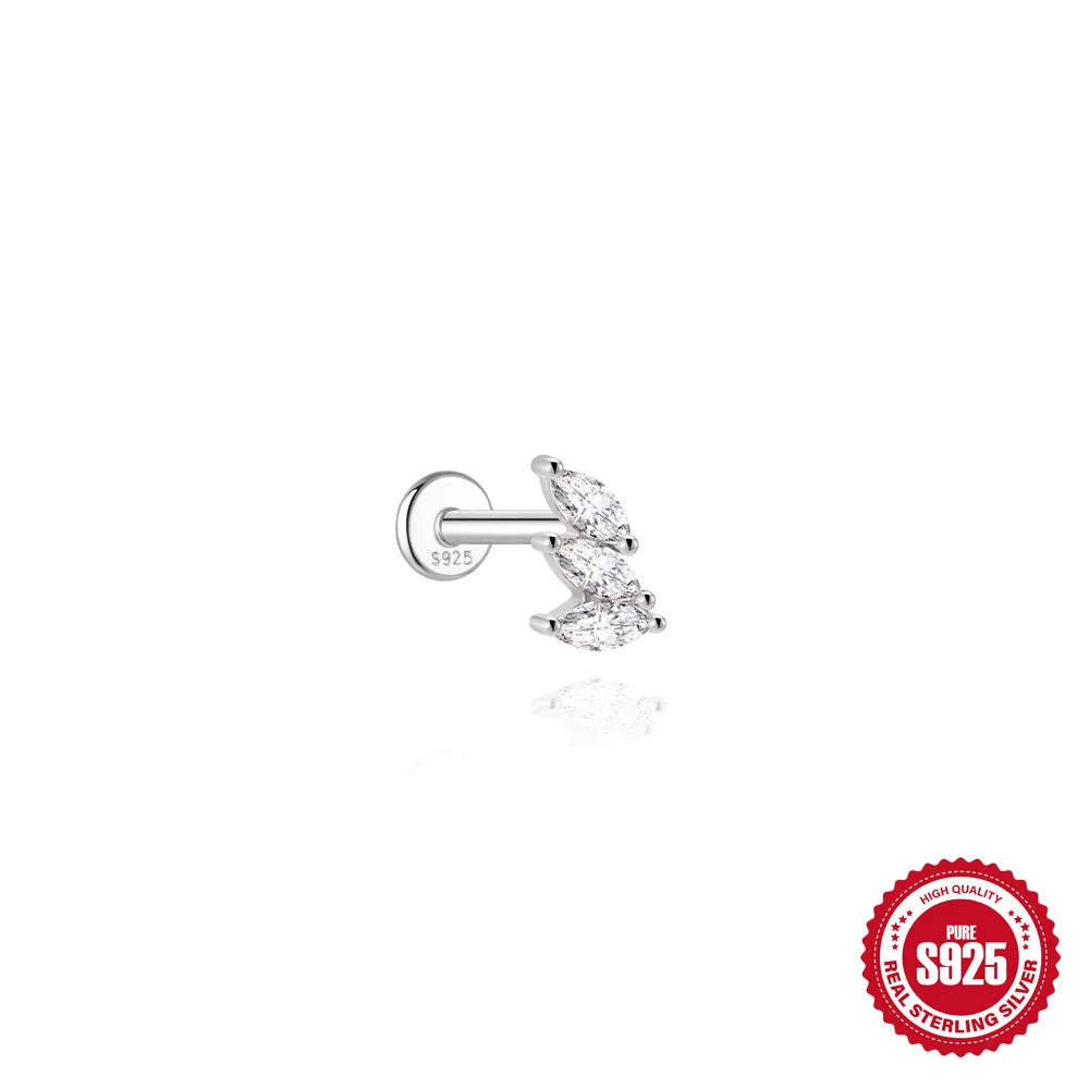 AIDE Certified Moissanite Earrings 925 Sterling Silver Piercing Woman Jewelry Water drops stars moon tassels flowers leaves Gift