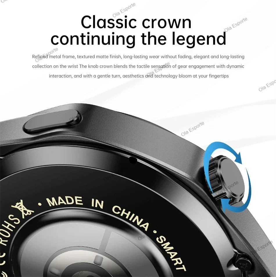 OLA ESPORTE Round Unisex Smart Watch for Android or iOS