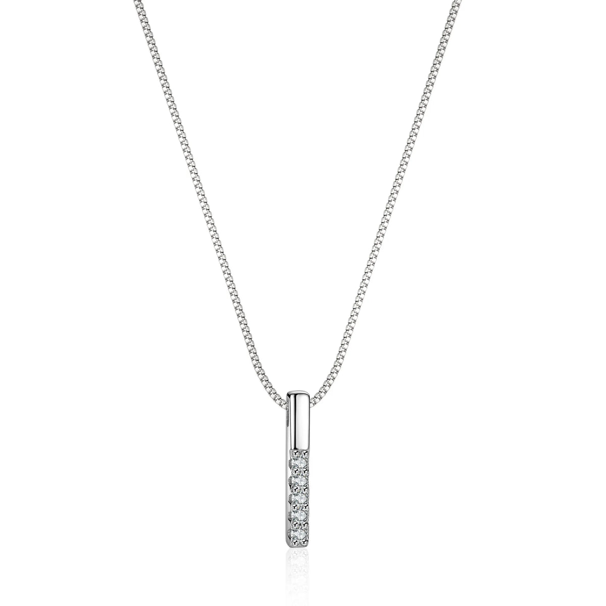 PT950 Platinum &amp; Moissanite Bar Necklace
