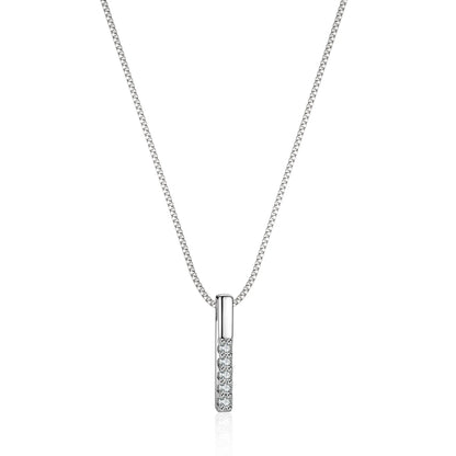 PT950 Platinum &amp; Moissanite Bar Necklace