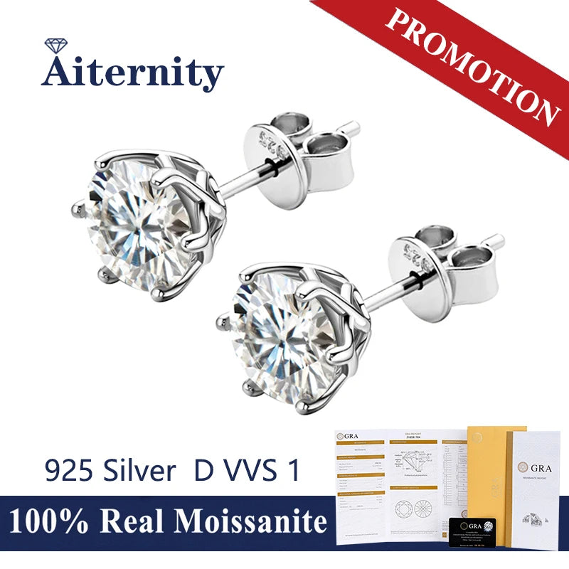 Real D Color GRA Moissanite Earring