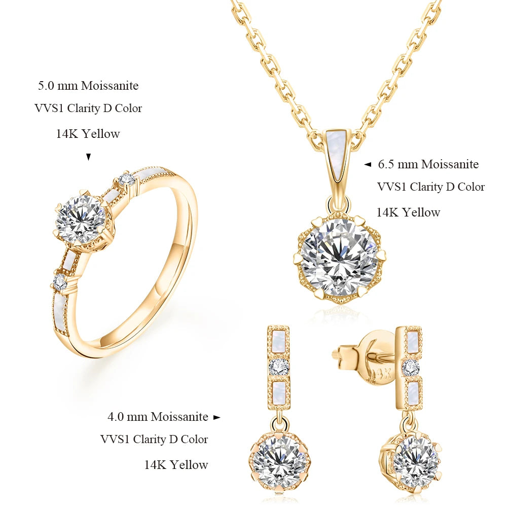 ATTAGEMS Moissanite Jewelry Set