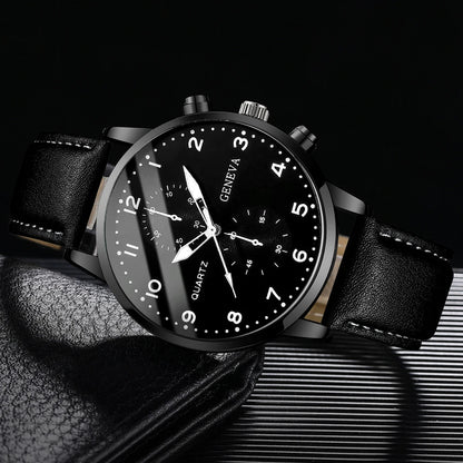 RUNERR Set Orologio da Uomo Nero