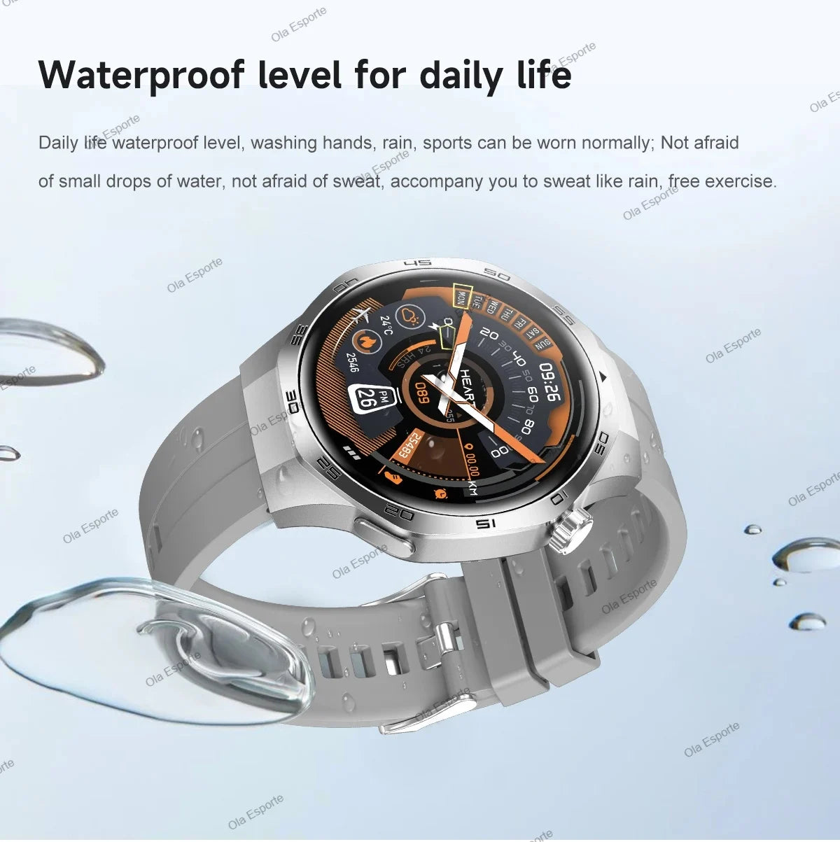 OLA ESPORTE Round Unisex Smart Watch for Android or iOS