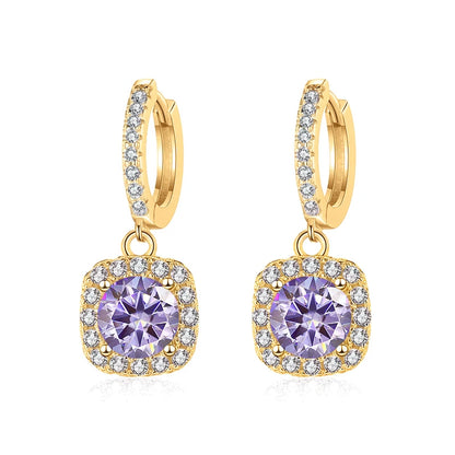 JoyceJelly 1ct GRA Certified Moissanite Earrings Color VVS D Solid Sterling Silver 925 18K Gold Plated