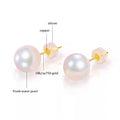 Au750 Pure Gold Ear Studs For Women Gifts Exquisite Original Jewelry Real 18k Gold 6-7mm Natural Pearl Fashion Earrings