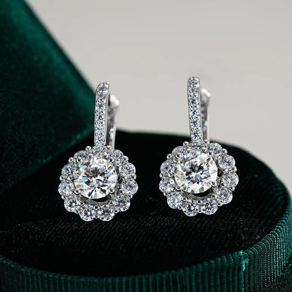 PT950 Platinum &amp; Moissanite Hip Hop Earrings