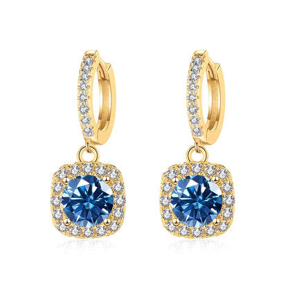 JoyceJelly 1ct GRA Certified Moissanite Earrings Color VVS D Solid Sterling Silver 925 18K Gold Plated